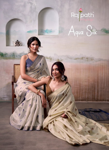Aqua Silk By Rajpath Modal Cotton Fancy Saree Exporters In India